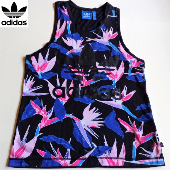 adidas Other - Adidas Originals trefoil black floral tank summer